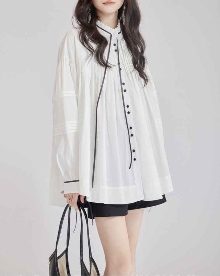 Long Sleeve T-Shirt with Contrast Trim - Anrul