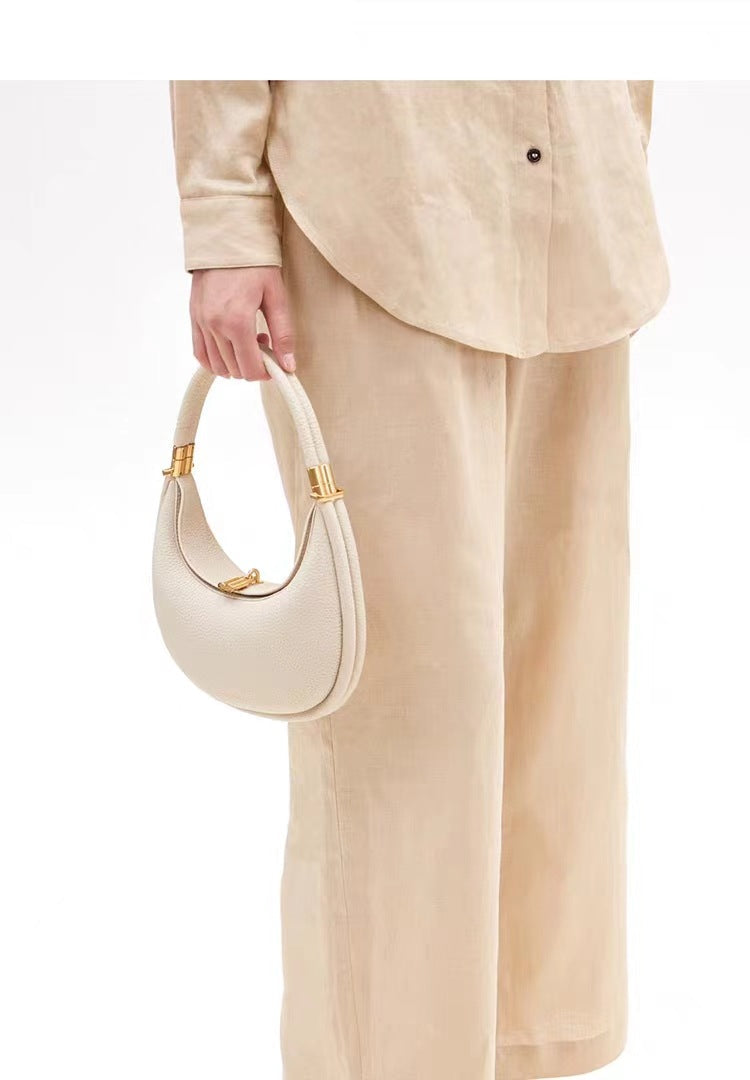 crescent hobo bag with gold hardware – MIRA