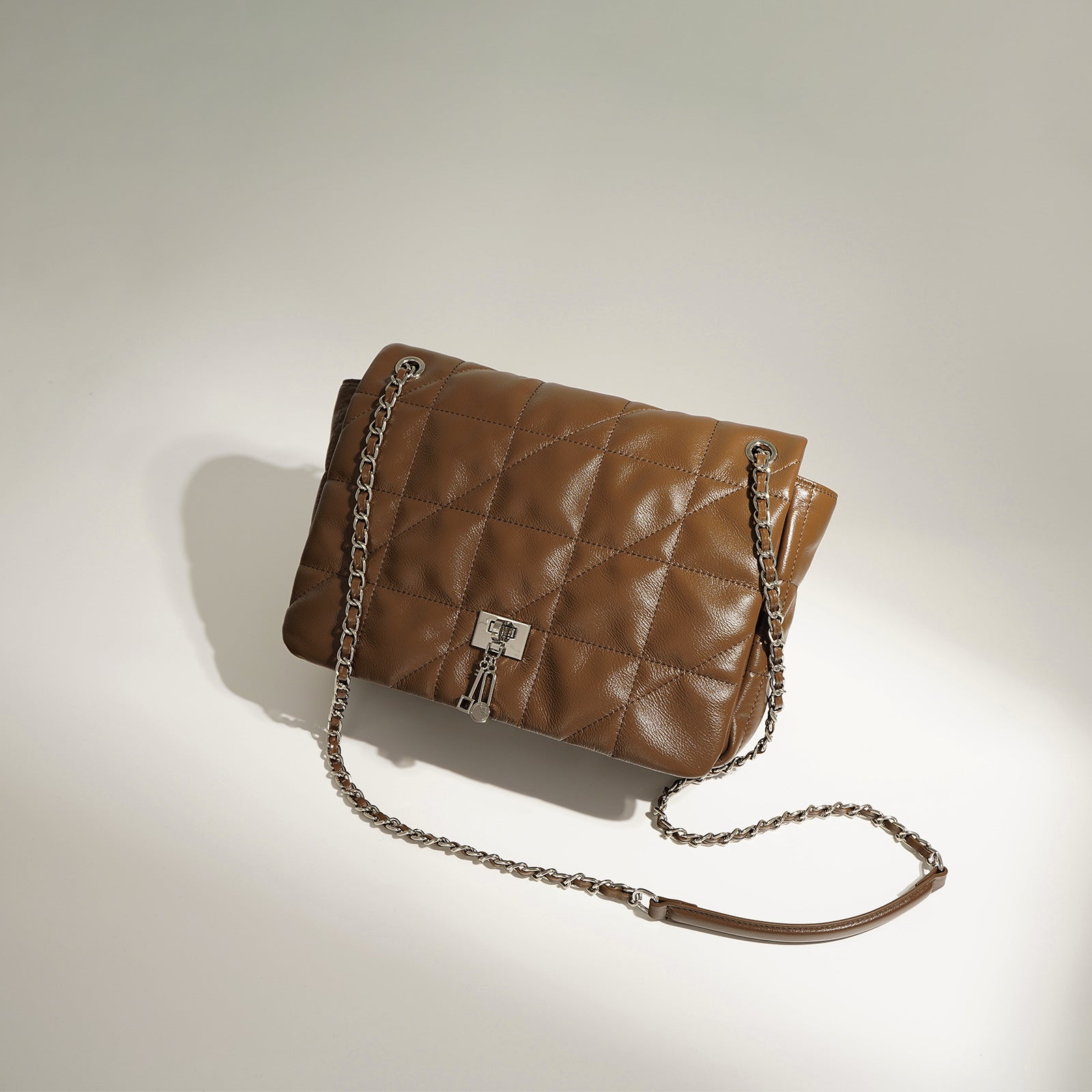 quilted shoulder bag with chain strap - LIZA