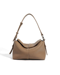 slouchy crescent shoulder bag in grained leather - NARPA