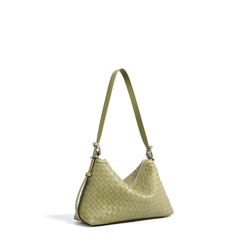 woven crescent shoulder bag with long strap – IVX