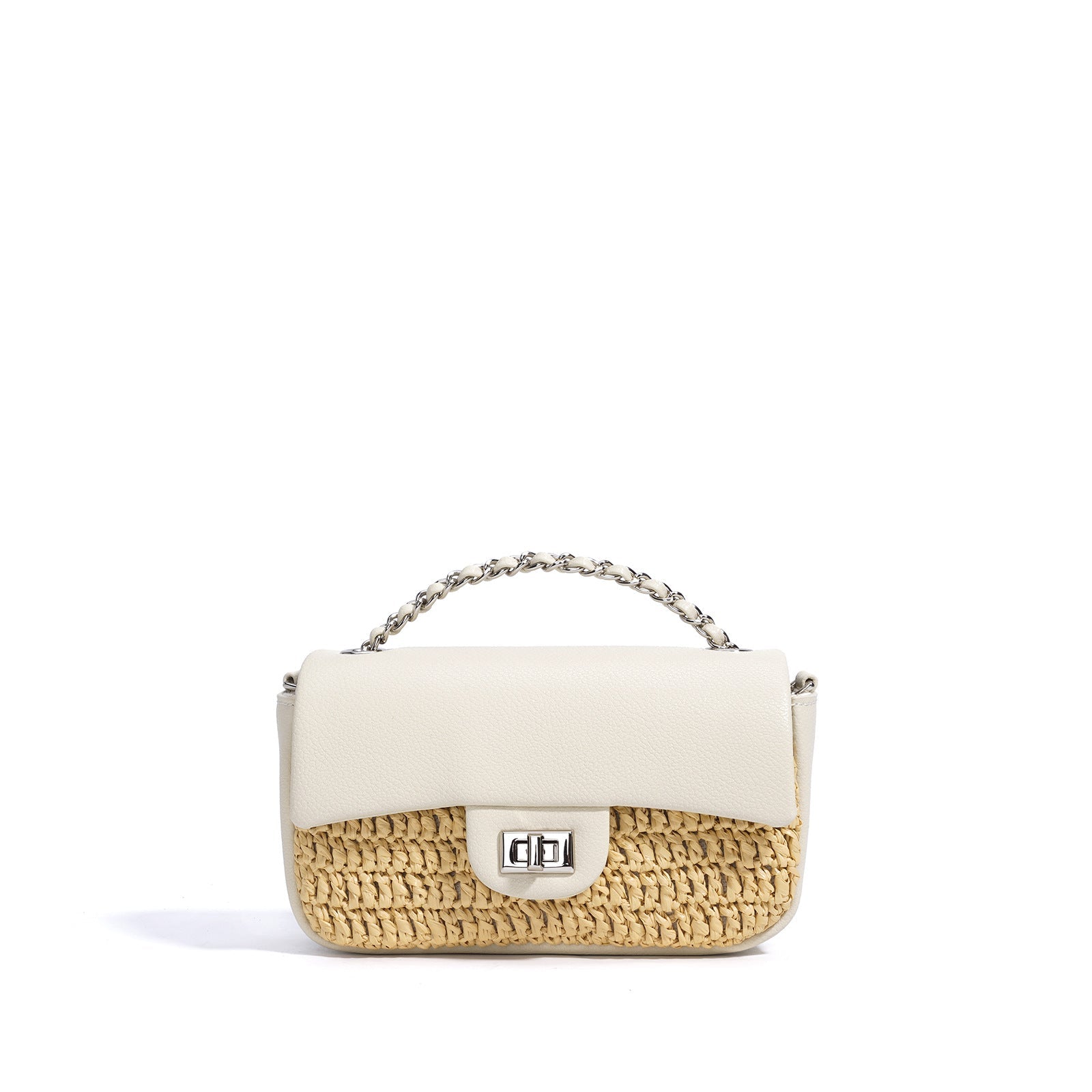 braided flap bag with chain top handle - SIMENNA