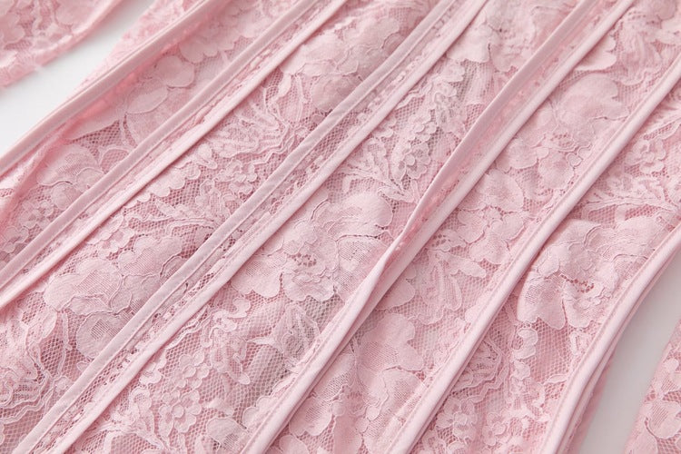 lace flared-sleeve maxi dress – Furoozan