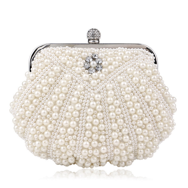 beaded pearl clutch with crystal clasp - RoviL