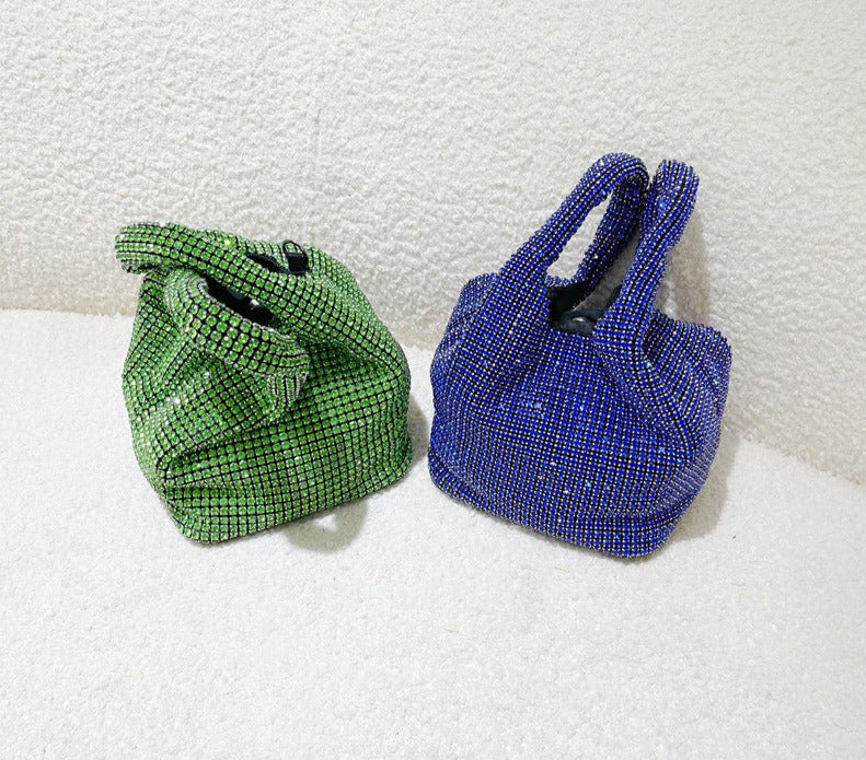 crystal-embellished knotted-handle evening bag - Eromidc