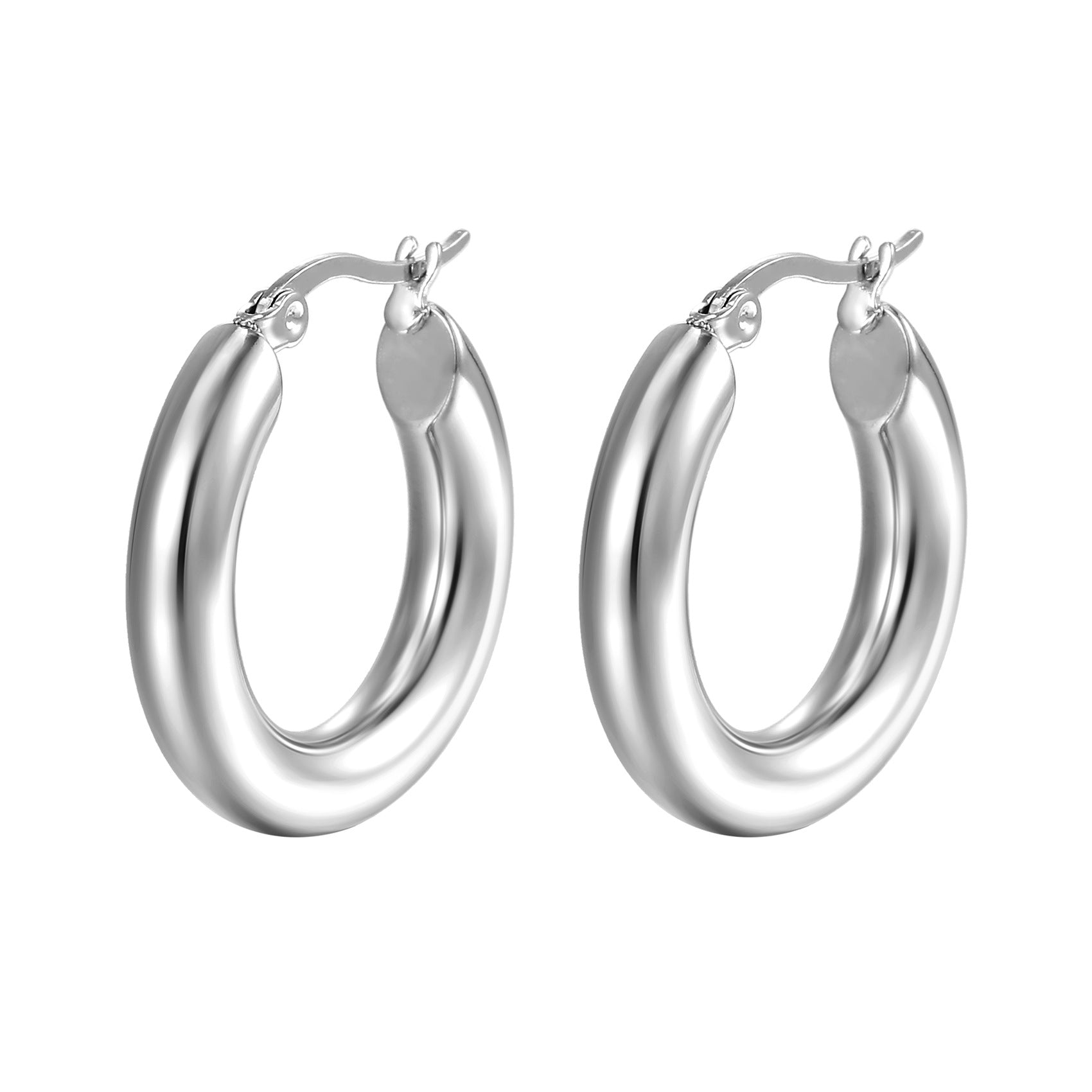 Chunky hoop earrings with high-shine finish – Nolma