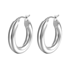 Chunky hoop earrings with high-shine finish – Nolma