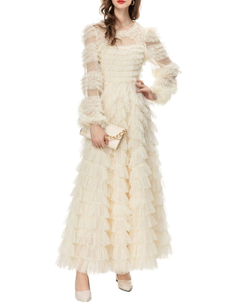 Tiered ruffle lace gown – Genovefa