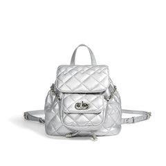quilted mini backpack with chain detail – RUBY