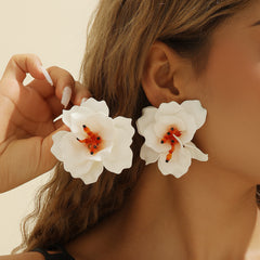 oversized floral statement earrings - BLOOMWI
