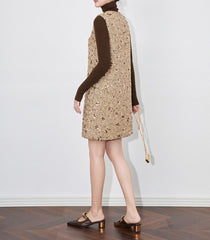 sleeveless tweed shift dress with sequin details – NOVAT