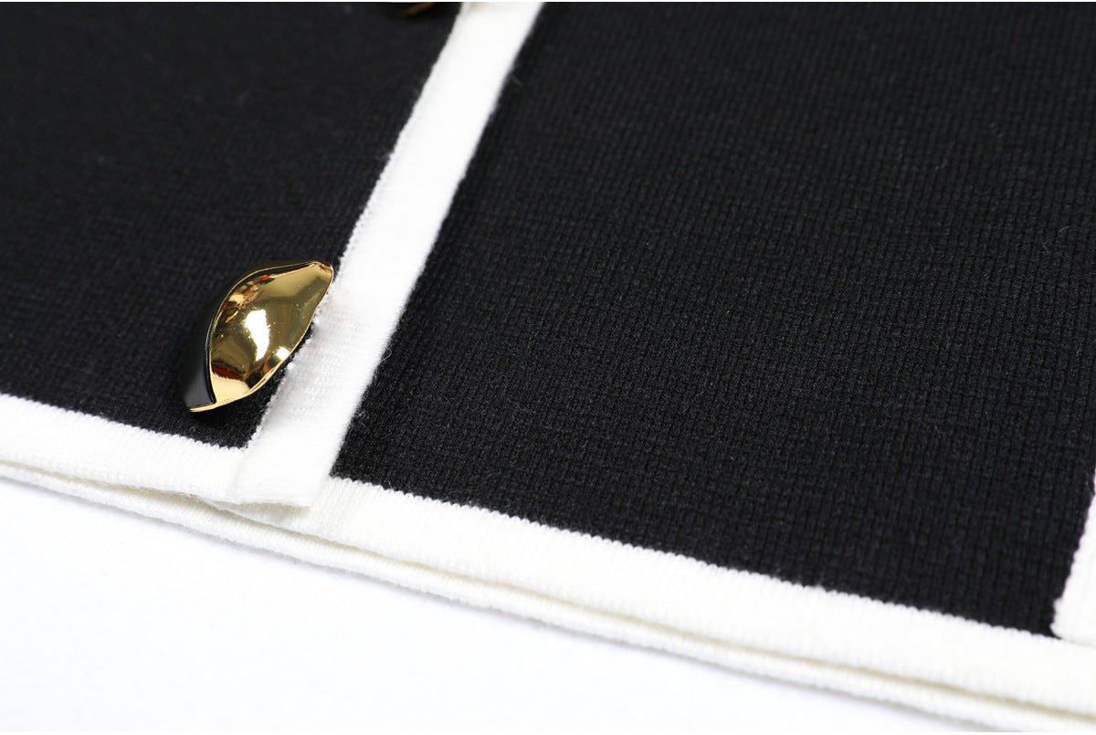 long sleeve tailored suit with contrast piping - DORRAZLI