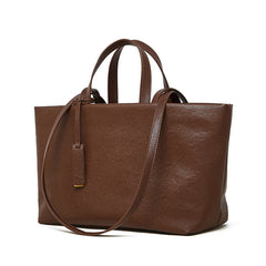 structured leather tote with double handle – NOIW