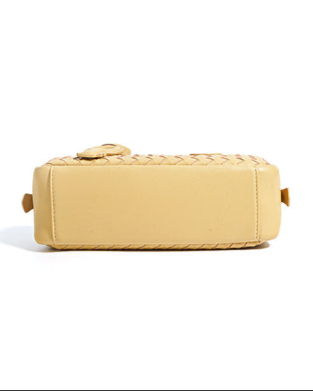 mini woven top-handle bag with lock charm - RIVKA
