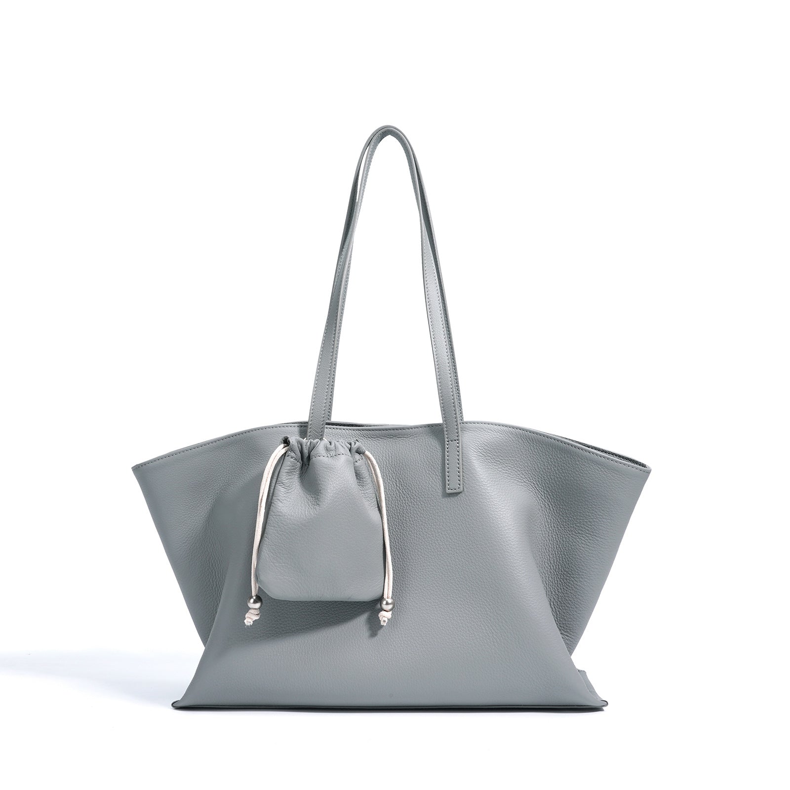 soft-structured tote bag with mini pouch – SANDRA