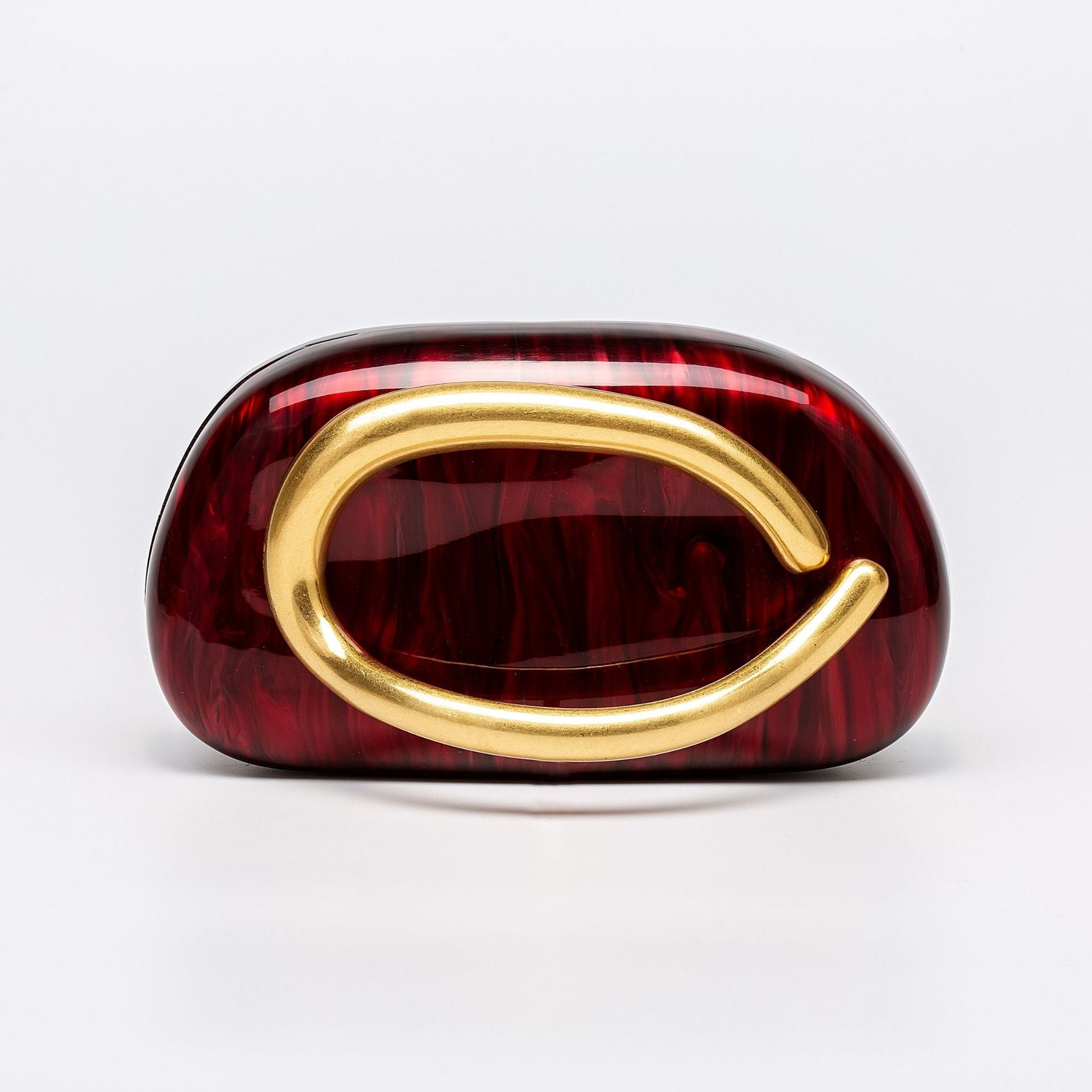 Minimalist clutch with gold curve handle - Artiku