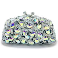 Rhinestone-encrusted evening clutch with heart-shaped jewels - Venium