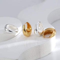 Teardrop hoop earrings with glossy finish – Needry