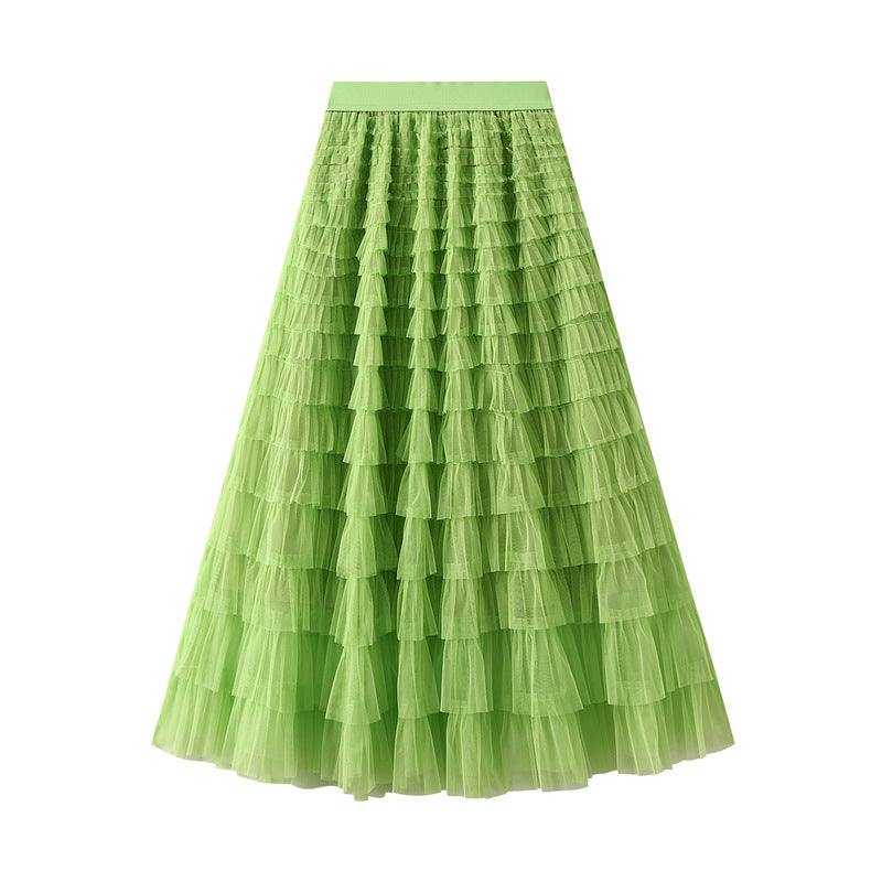 Multi-layered midi skirt with elastic waistband - Sidvu