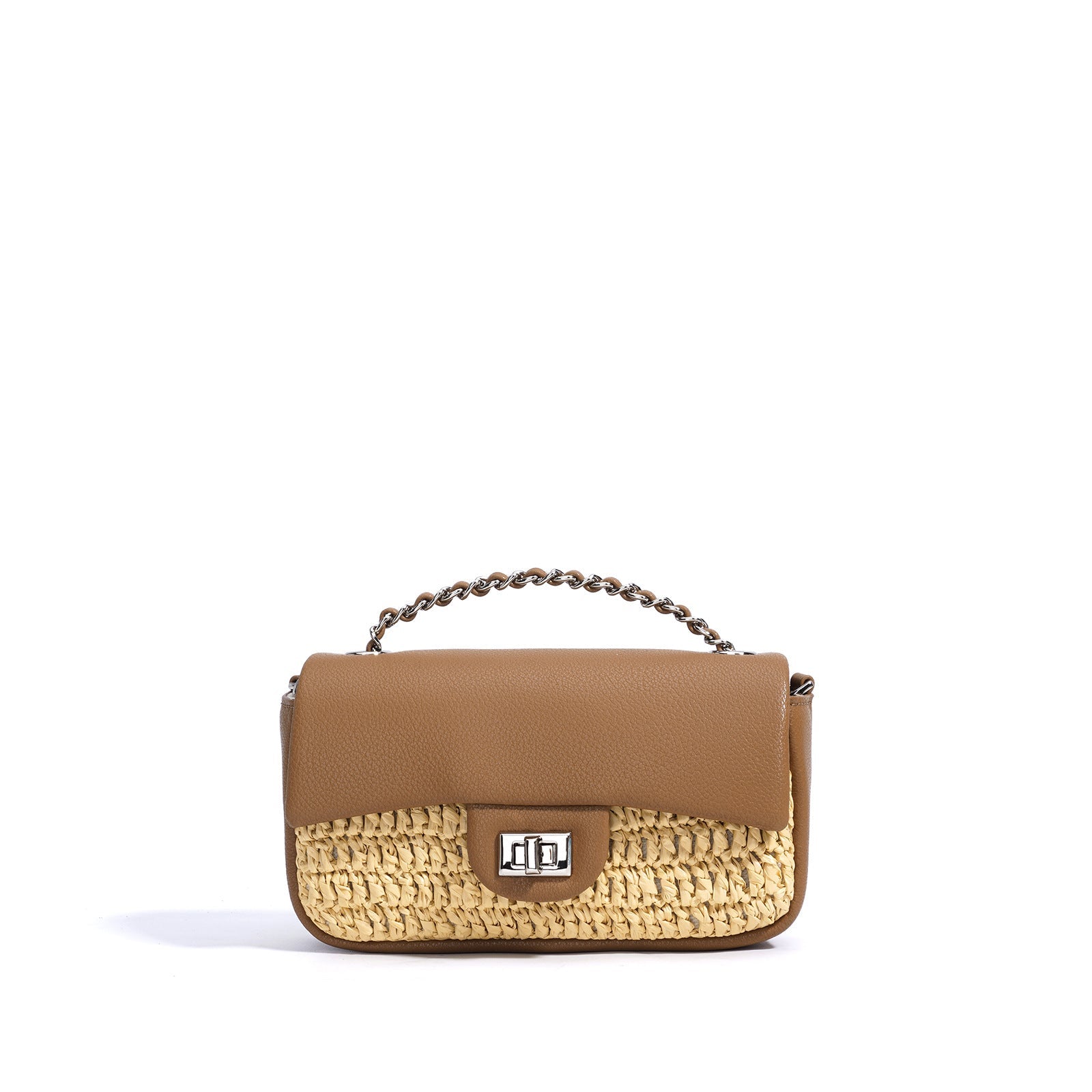 braided flap bag with chain top handle - SIMENNA