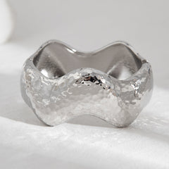 hammered wave cuff bracelet with sculptural curves – RAYAH