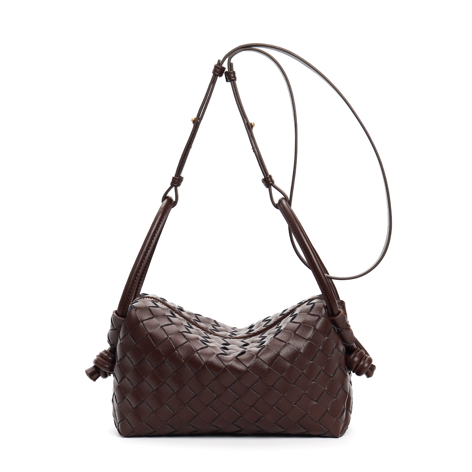 textured leather crossbody with adjustable strap - INESU