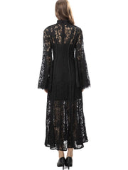 lace flared-sleeve maxi dress – Furoozan