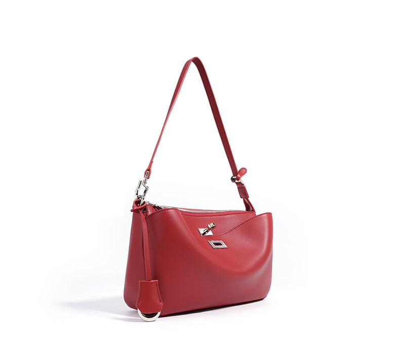 structured shoulder bag with twist-lock clasp - SOFIAQ