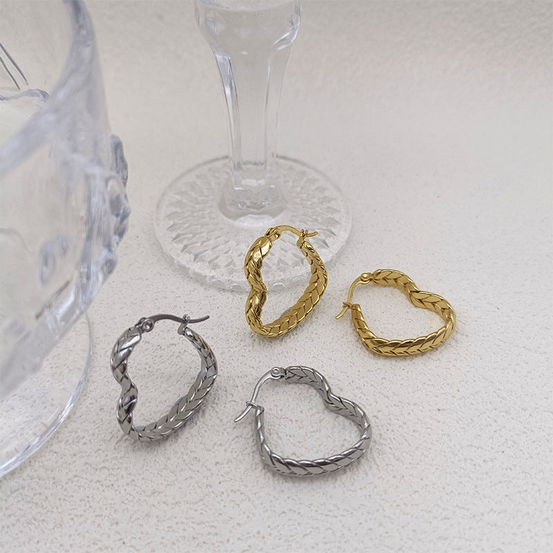 braided gold hoop earrings - SENIA