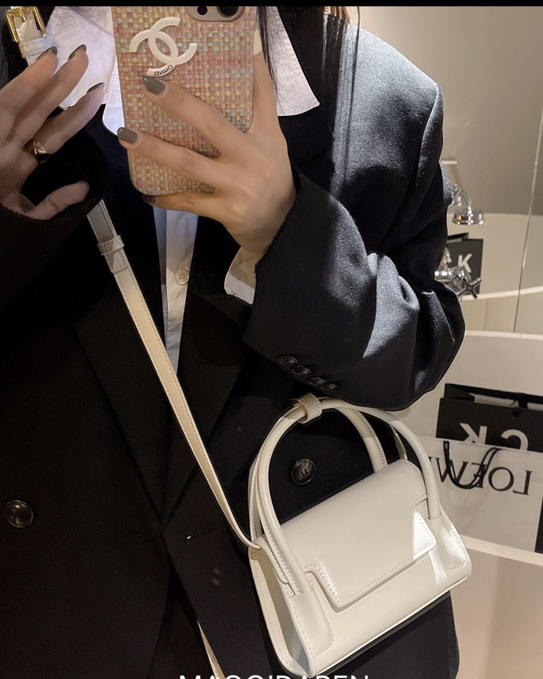 structured mini handbag with curved handles - AURPA