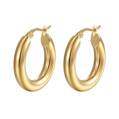 Chunky hoop earrings with high-shine finish – Nolma