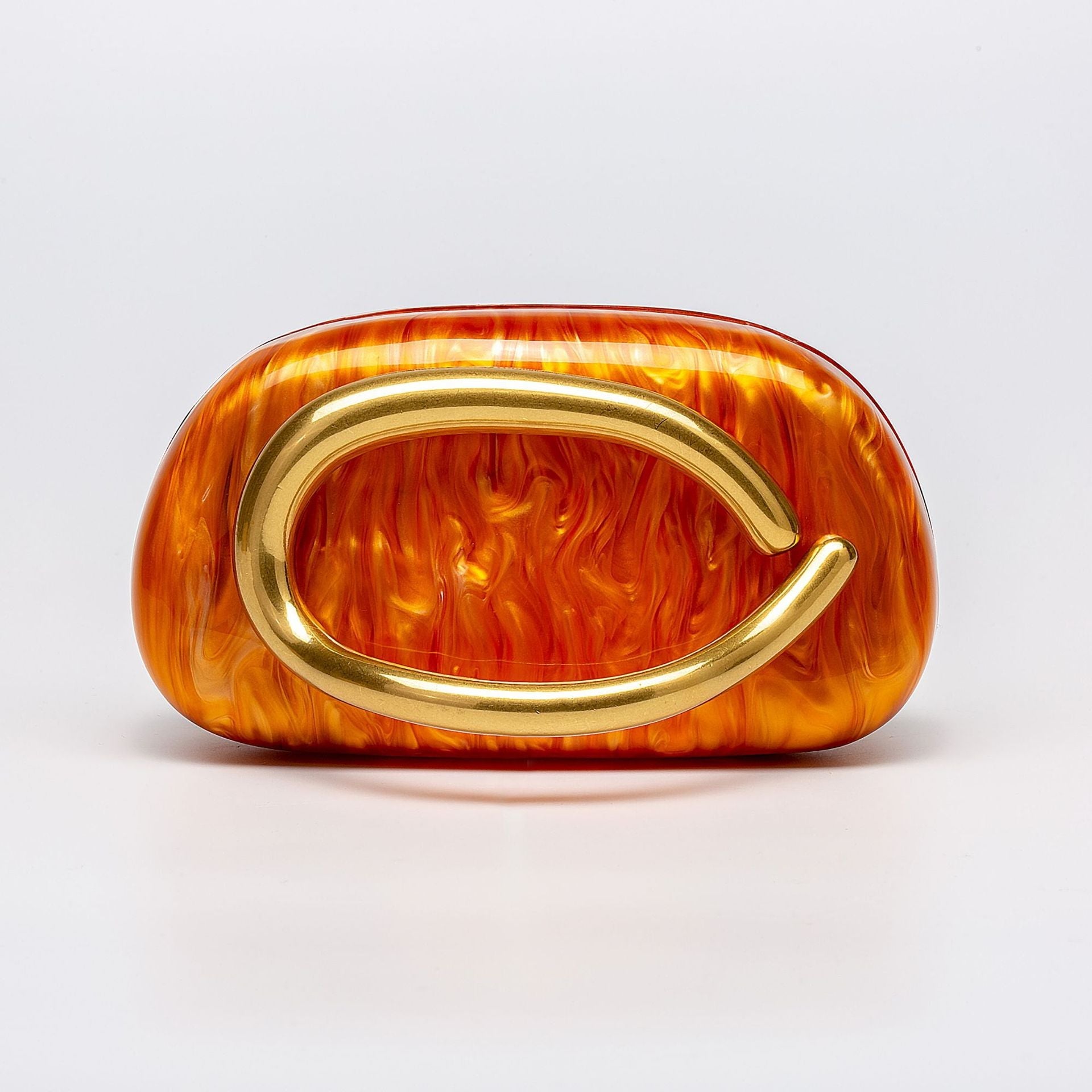 Minimalist clutch with gold curve handle - Artiku