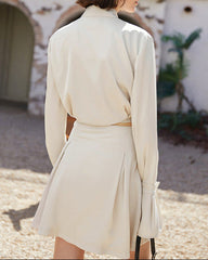 Cropped utility shirt with lace-up mini skirt - Surwi