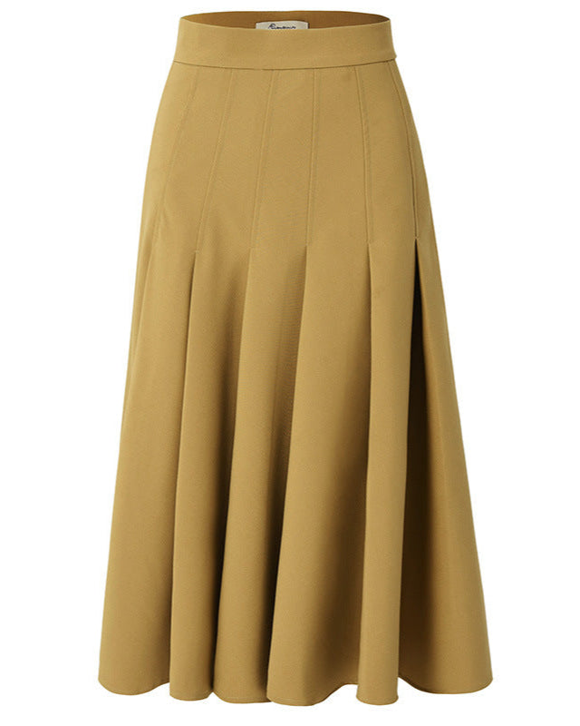 High-waisted A-line skirt with soft pleats – Nitlu