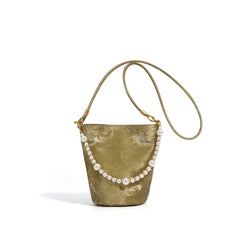 bucket mini bag with pearl strap detail - AIRAV