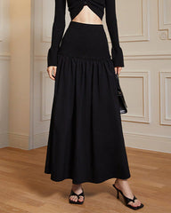 High-waisted pleated skirt with tiered hem - Olji