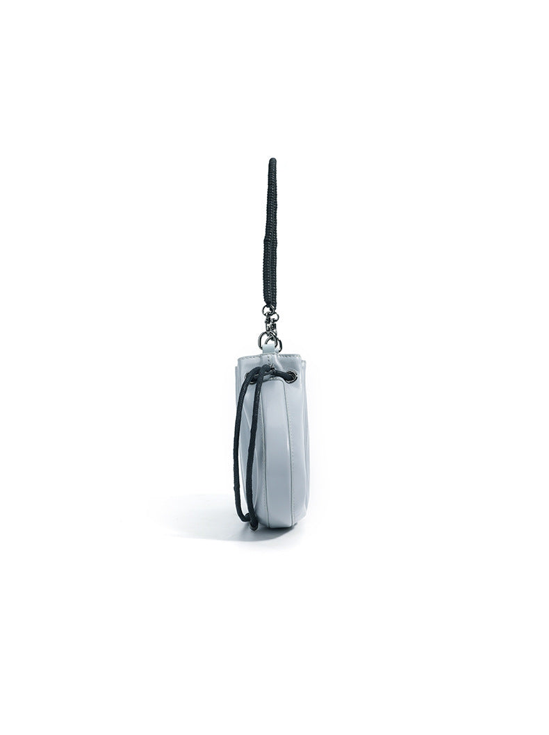ruched drawstring mini bag with cord handle – ARAD