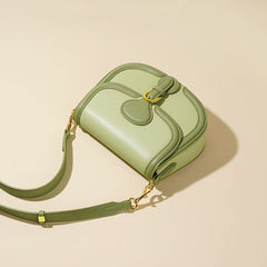 two-tone saddle crossbody with buckle detail - FAYTE