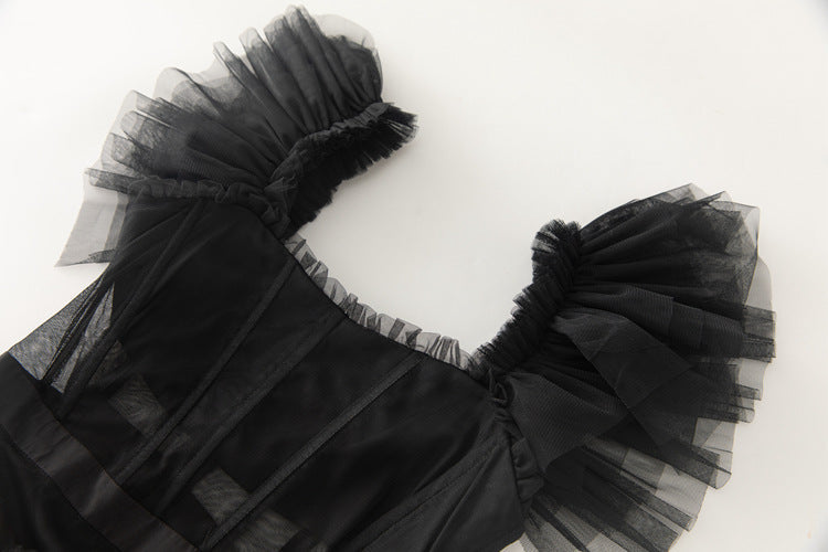 tiered tulle gown with sheer bodice – Timaria