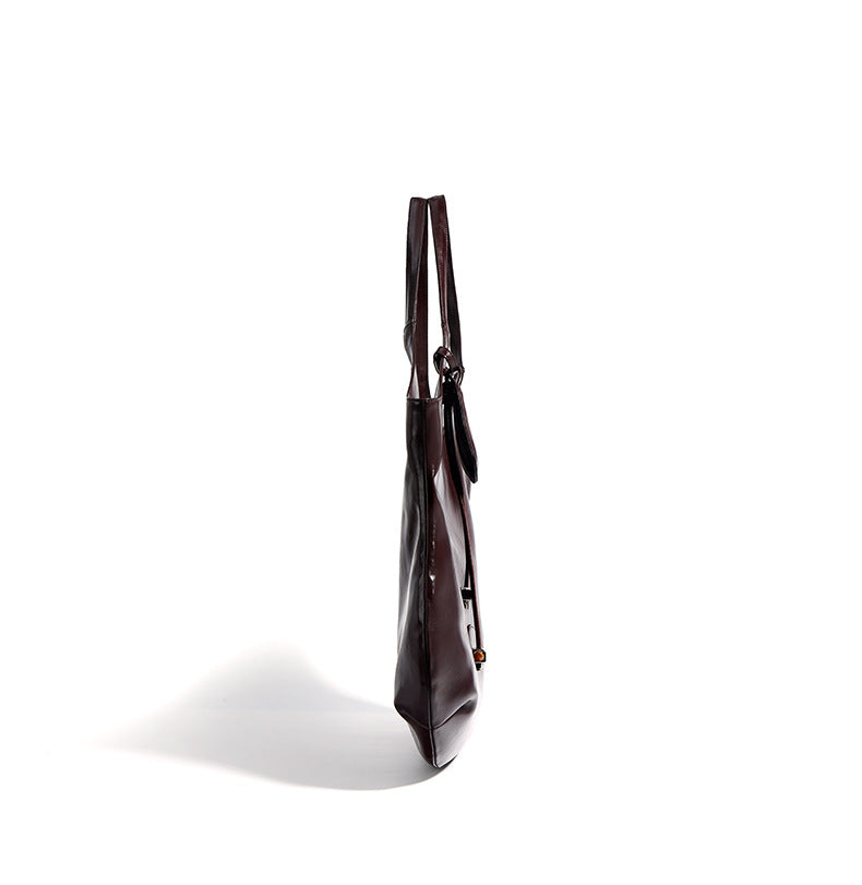 oversized slouchy tote bag with smooth leather finish - NALUXA