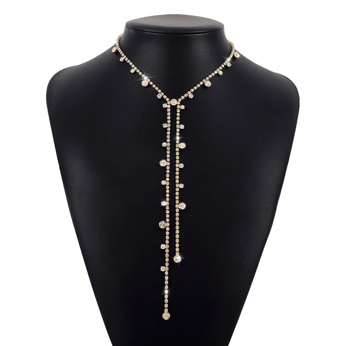 rhinestone drop Y-necklace – CELESTE