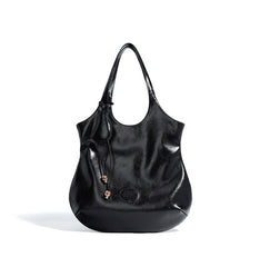 oversized slouchy tote bag with smooth leather finish - NALUXA