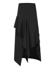 Asymmetric high-waist skirt with cascading ruffles - Nujra