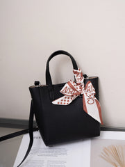 structured mini tote with printed bow scarf - MIRAV