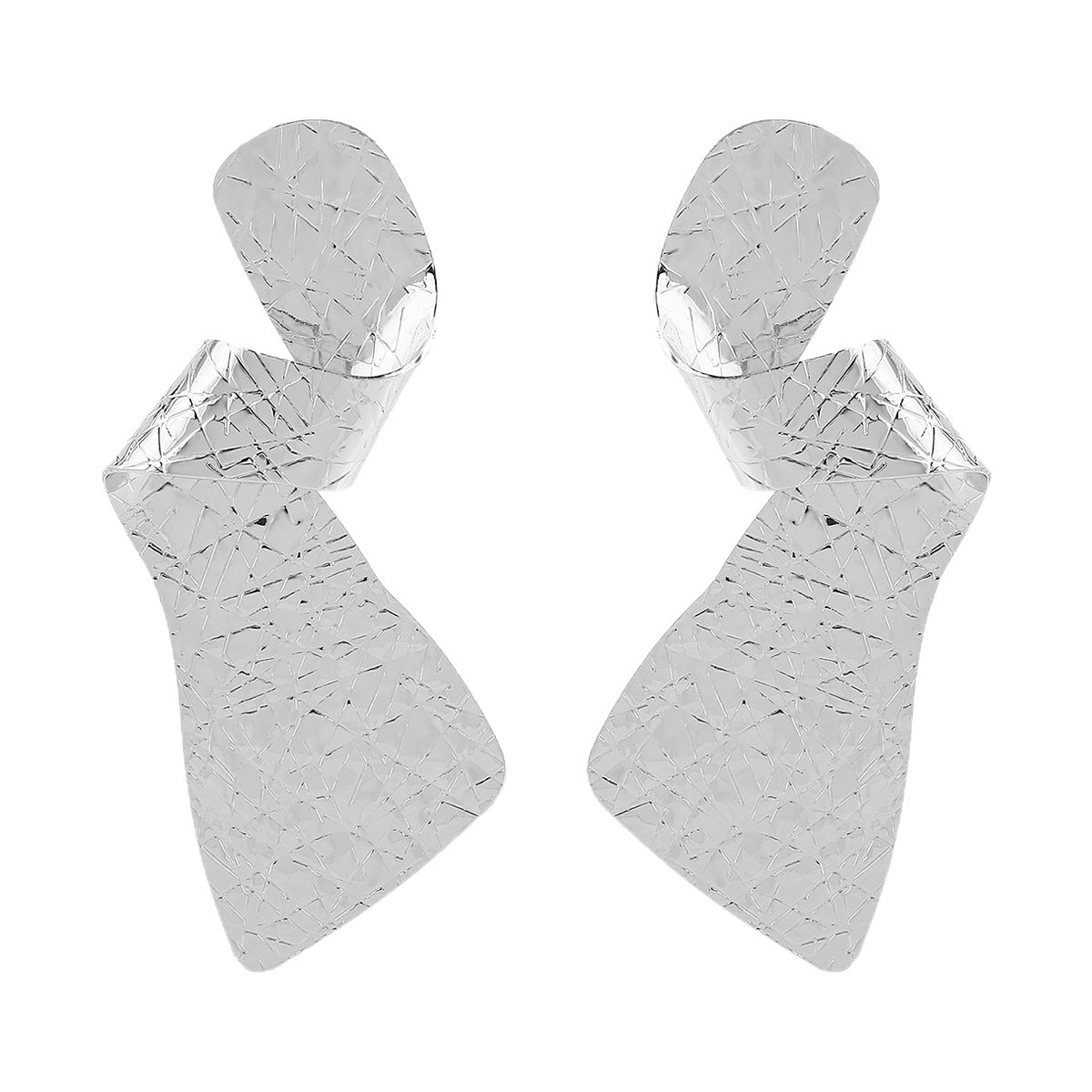 crinkled sculptural drop earrings in silver foil – ASTRA