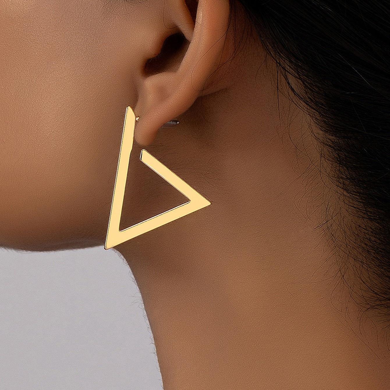 Geometric Triangle Drop Earrings – Aujdu