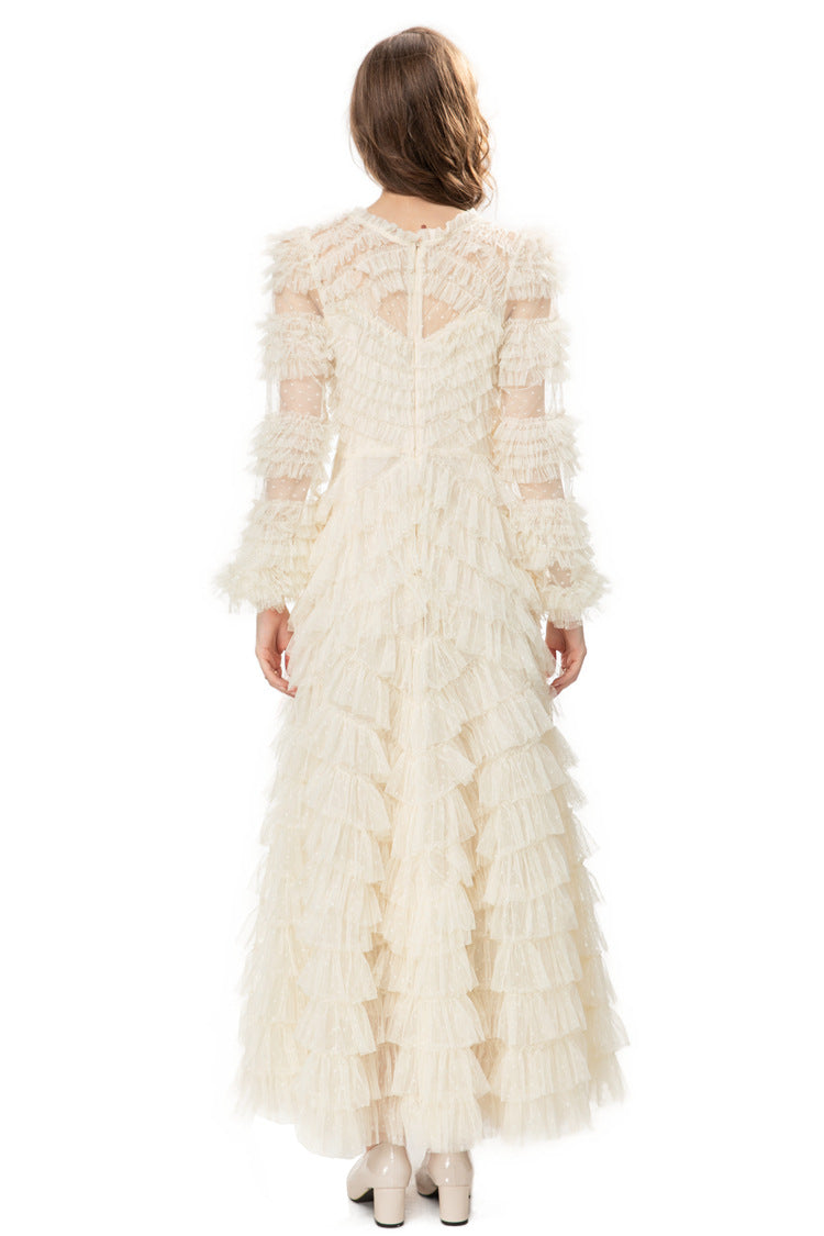 Tiered ruffle lace gown – Genovefa