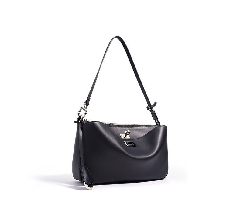 structured shoulder bag with twist-lock clasp - SOFIAQ