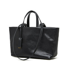 structured leather tote with double handle – NOIW