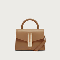 mini top-handle bag with gold bar clasp – CELENE